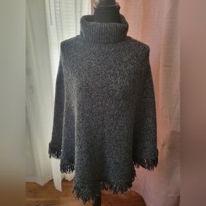 Grey Wool Acrylic blend Poncho size M/L
